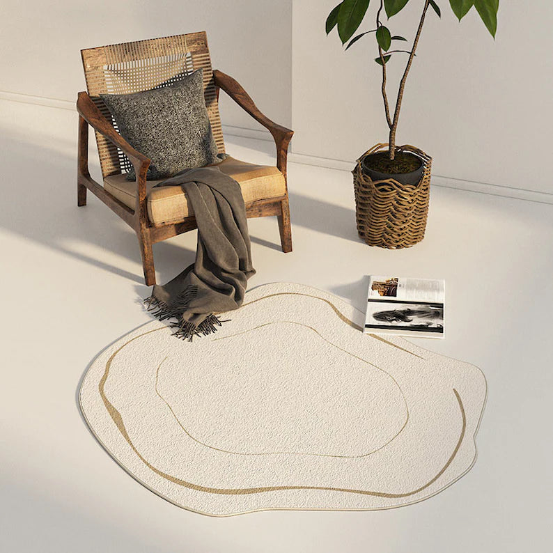 Irregular Round Light Luxury Plush Carpet
