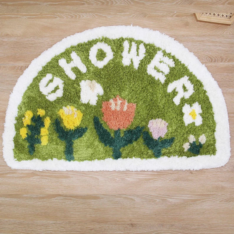 Lovely Country Style Flowers Bath Mat