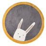 Rabbit Blue Kids Play Mat Round Rug Room Décor for Children Round Carpet