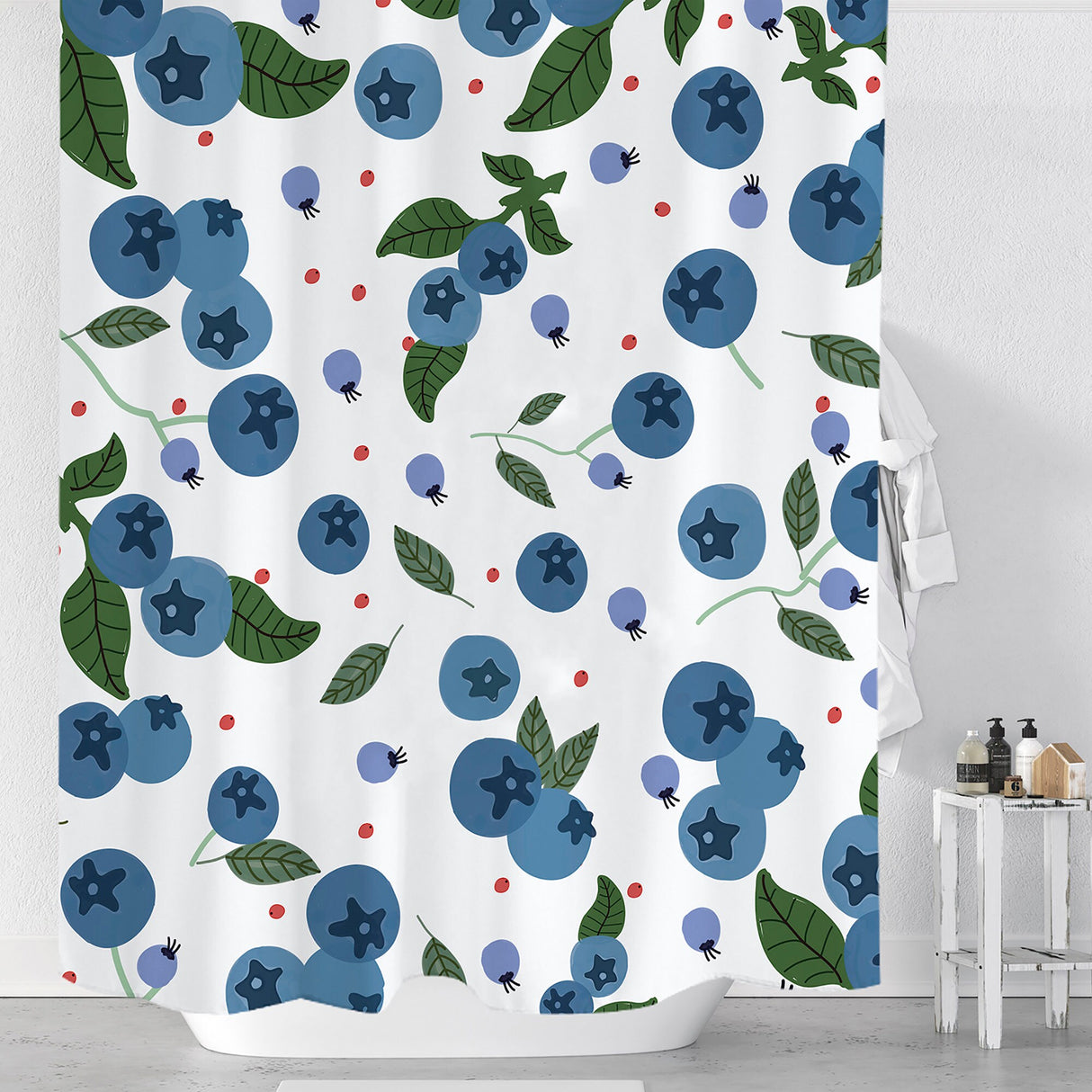 Ofat Home Botanical Leaves Printing Shower Curtain with Plastic Hooks for Bathroom Decor,No Liner Needed Waterproof Washable,72x72 inches