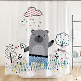 Ofat Home Cute Duck Shower Curtain Sets with Hooks for Kids Bathroom Tub Decor, No Liner Needed Washable, Extra Long Heavy Fabric 150gsm