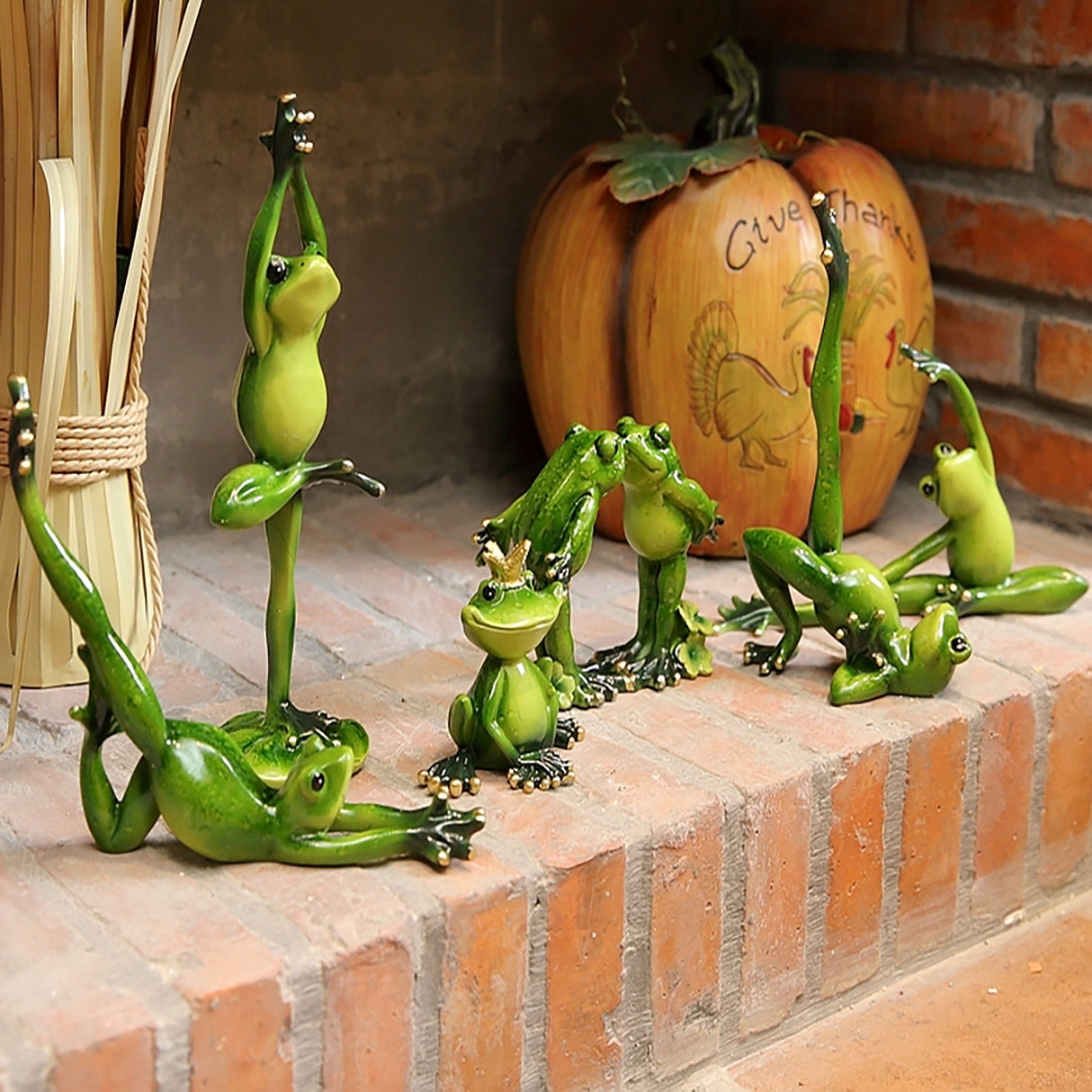 American country cute shape yoga frog decoration ornament  crafts decoration creative funny handmade garden decoration children's room decor