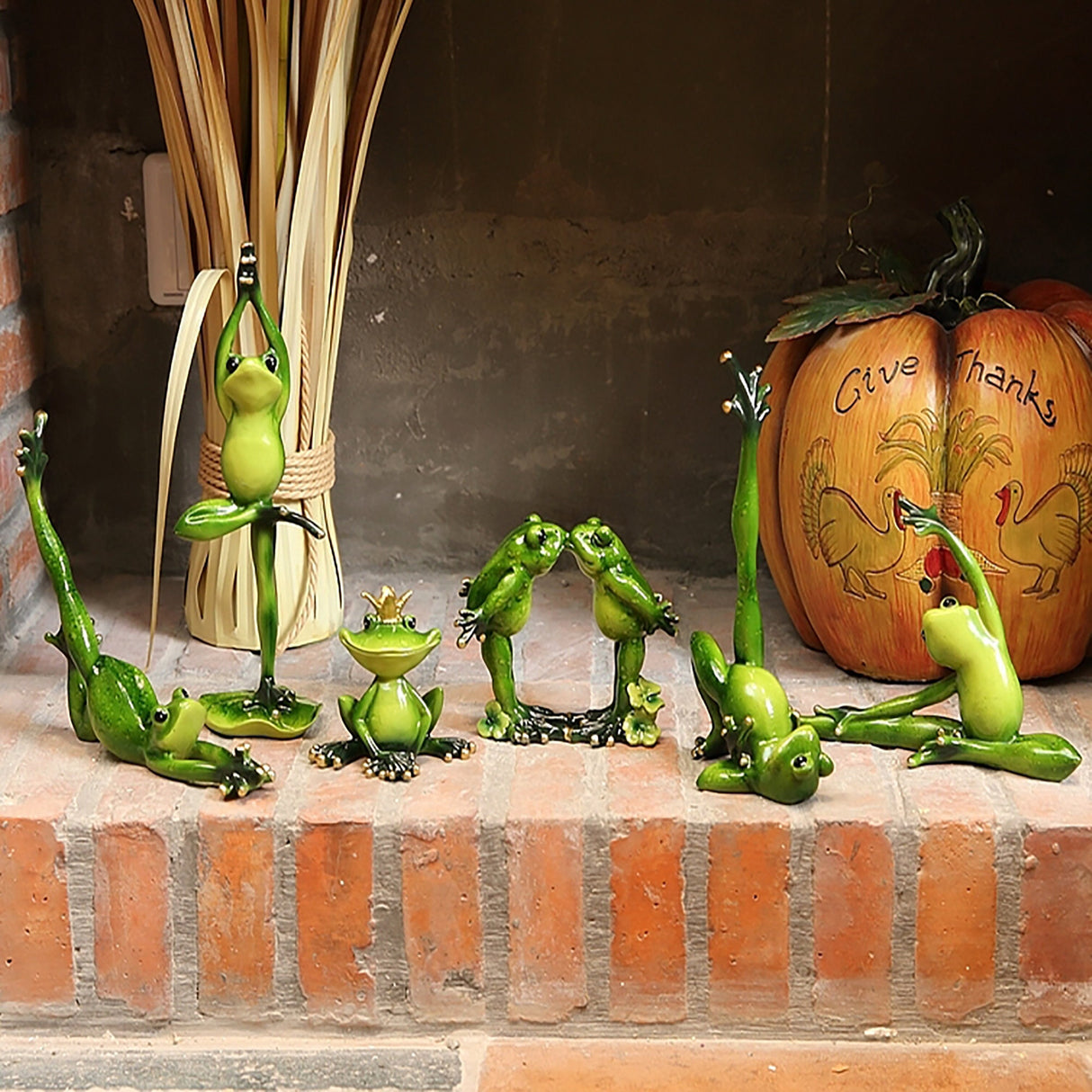 American country cute shape yoga frog decoration ornament  crafts decoration creative funny handmade garden decoration children's room decor