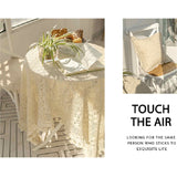 Pastoral Style, Lace Tablecloth with Tassel Table Cover for Kitchen Dinning Tabletop Decoration Nordic Rectangular Coffee Table