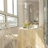Pastoral Style, Lace Tablecloth with Tassel Table Cover for Kitchen Dinning Tabletop Decoration Nordic Rectangular Coffee Table