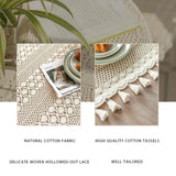 Pastoral Style, Lace Tablecloth with Tassel Table Cover for Kitchen Dinning Tabletop Decoration Nordic Rectangular Coffee Table