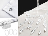 Worm Color Linen-textured Thick Shower Curtain, Extra Heavy Curtain Waterproof, Small Grommets Curtains.