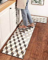 White And Black Kitchen Floor Mat