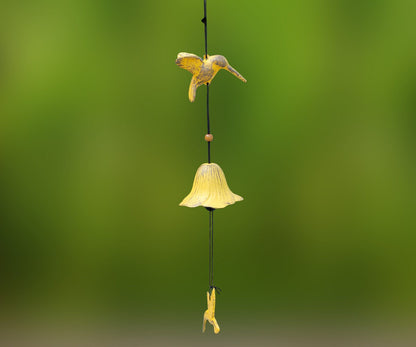 Hummingbird Wind Chime, Iron Metal Bell Ring, Cute Animal Style Metal Chime, Traditional Eastern Oriental Zen Home Garden Decoration