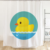 Ofat Home Cute Duck Shower Curtain Sets with Hooks for Kids Bathroom Tub Decor, No Liner Needed Washable, Extra Long Heavy Fabric 150gsm