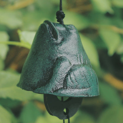 Japanese Style Metal Frog Wind Chime, Iron Animal Bell Ring Windchime, Traditional Eastern Oriental Zen Home Garden Decoration