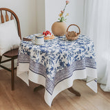 Celadon Pattern Rustic Tablecloth, Waterproof Classial Tablecloth,Tea Tablecover,Coffee Table Runner,Party Decor,Event Tablecloth