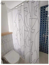 Ofat Home Simple Abstract Shower Curtain with Plastic Hooks 72x72 Inch, Waterproof Fabric Home for Bathroom Party Decor No Liner Needed