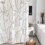 Ofat Home Simple Abstract Shower Curtain with Plastic Hooks 72x72 Inch, Waterproof Fabric Home for Bathroom Party Decor No Liner Needed