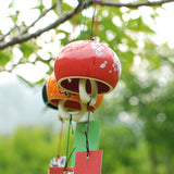 Japanese Style Ceramic Wind Chime, Flower Pottery Bell Ring Windchime, Traditional Eastern Oriental Zen Home Garden Decoration