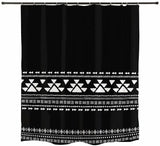 Ofat Home Black and White Boho Shower Curtain with Hooks Bathroom Decor, No Liner Needed Waterproof Washable,  Heavy Fabric 150gsm, 72"x72"