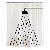 Ofat Home Black Raindrops Shower Curtain Sets with Hooks for Bathroom Tub Decor, No Liner Needed Washable, Extra Long Heavy Fabric 150gsm