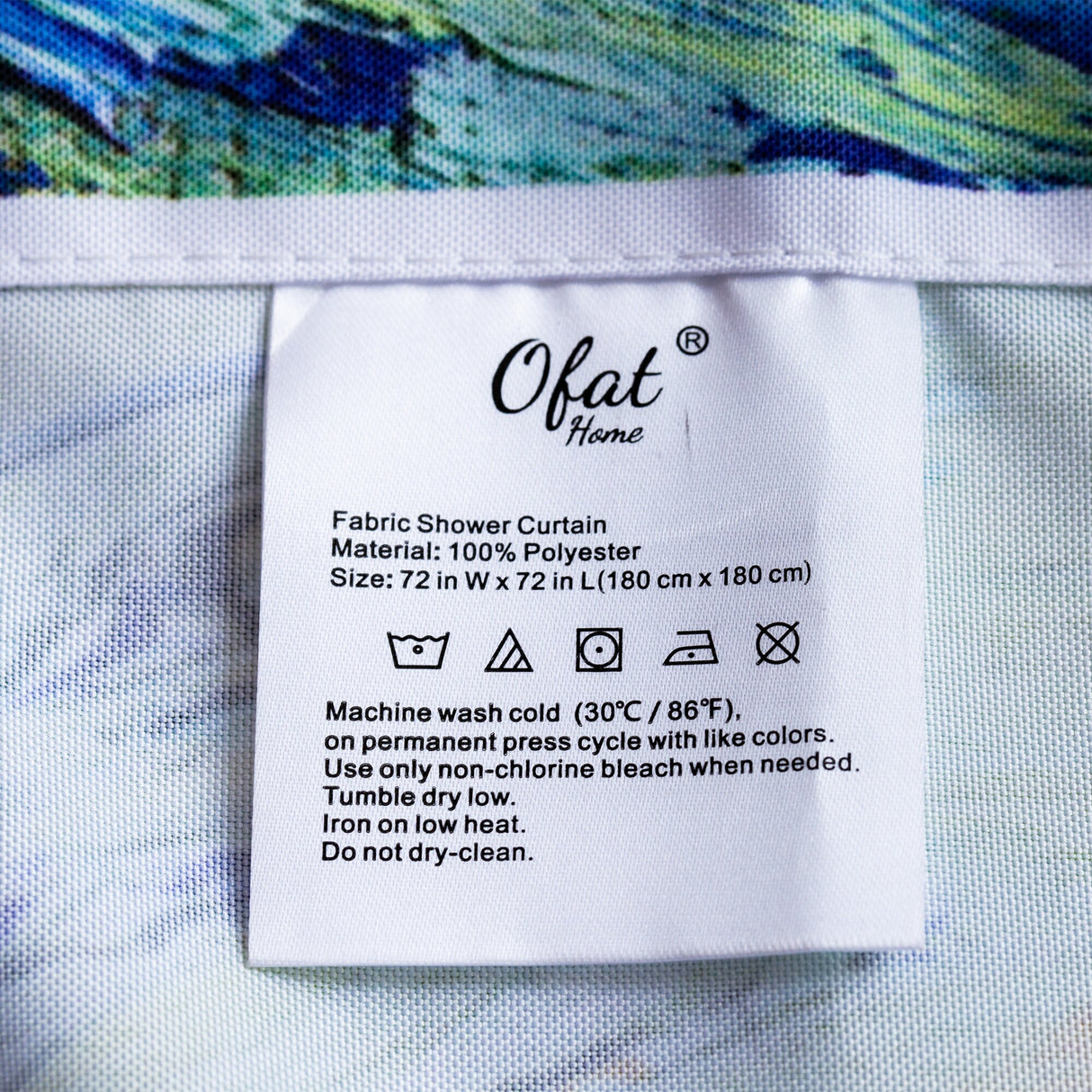 Ofat Home Simple Abstract Shower Curtain with Plastic Hooks 72x72 Inch, Waterproof Fabric Home for Bathroom Party Decor No Liner Needed