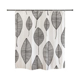 Ofat Home Minimalism Stripes Leaves Shower Curtain with Hooks Bathroom Decor,No Liner Needed Waterproof Washable,Heavy Fabric 150gsm,72"x72"