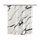 Ofat Home Black and White Marble Shower Curtain with Hooks Bathroom Decor, No Liner Needed Waterproof Washable, Heavy Fabric 150gsm, 72"x72"