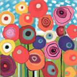 Colorful Flowers Shower Curtain, Abstract Art Flora Extra Thick Curtains with Hooks, Waterproof Washable Bath Curtain, Customized Size
