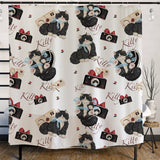 Ofat Home Cat Pattern Shower Curtain with Plastic Hooks, 72x72 Inch, Tarpaulin Home, for Bathroom Party Decor, No Liner Required