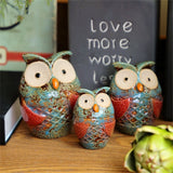 Set of 3 Owl Ornaments - Ceramic Fired Ornaments