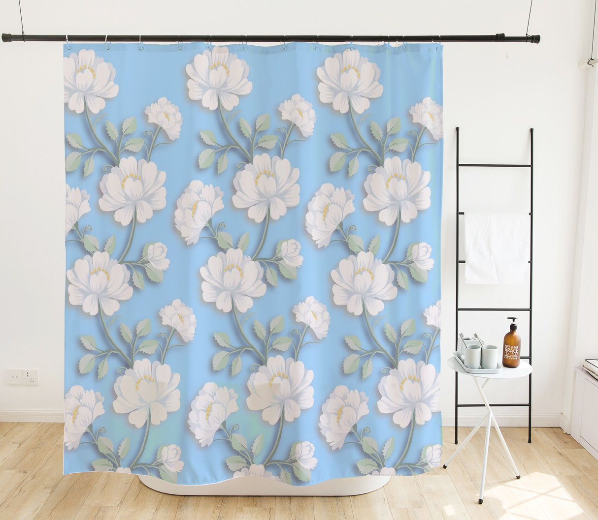 Ofat Home Fresh Patterned Shower Curtain, Home Decor Display Curtains Bathroom Decor Waterproof Privacy Art