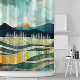 Ofat Home The Golden Wheat Field Shower Curtain with Hooks Heavy Fabric Bathroom Decor, No Liner Needed, 72"x72"