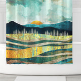 Ofat Home The Golden Wheat Field Shower Curtain with Hooks Heavy Fabric Bathroom Decor, No Liner Needed, 72"x72"