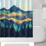 Ofat Home Abstract Vintage Mountain Shower Curtain  Fabric Waterproof Shower Curtains For Bathroom , No Liner Needed, 72"X72"