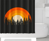 Ofat Home Sunset Curtain Sets With Hooks For Bathroom Tub Decor, Extra Long Heavy Fabric 150g Christmas Gifts Xmas Presents