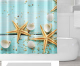 Ofat Home Starfish Curtain（Duschvorhang ）Sets With Hooks For Bathroom Tub Decor, Extra Long Heavy Fabric 150g