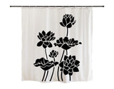 Ofat Home Black Lotus Shower Curtains / Hot Bath / Farmhouse Bathroom Decor / Rustic Decor / Bathroom Shower / Shower Curtain Set