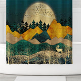 Ofat Home The Green Golden Mountains By Sunset Home Decor, Waterproof Modern Fabric Bathroom Shower Curtains 2023 Custom Gift