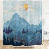 Ofat Home Japanese Mountain Forest Farmhouse Shower Curtain With Plastic Hooks 72x72 Inch, Waterproof Fabric Home For Bathroom Party Decor