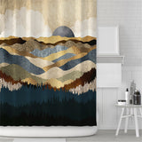 Ofat Home Mountain Forest farmhouse Shower Curtain with Hooks Heavy Fabric Bathroom Decor,Waterproof Fabric Home for Bathroom Decor