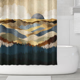 Ofat Home Mountain Forest farmhouse Shower Curtain with Hooks Heavy Fabric Bathroom Decor,Waterproof Fabric Home for Bathroom Decor