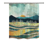 Ofat Home The Golden Wheat Field Shower Curtain with Hooks Heavy Fabric Bathroom Decor, No Liner Needed, 72"x72"