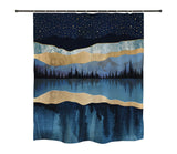 Ofat Home  Scenery Series Waterproof Modern Fabric Bathroom Shower Curtain Set  with Hooks Heavy Fabric Bathroom Decor