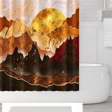 Ofat Home Abstract Sun Shower Curtain Vintage Sun Fabric Waterproof Shower Curtains For Bathroom , No Liner Needed, 72"X72"