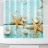 Ofat Home Starfish Curtain（Duschvorhang ）Sets With Hooks For Bathroom Tub Decor, Extra Long Heavy Fabric 150g