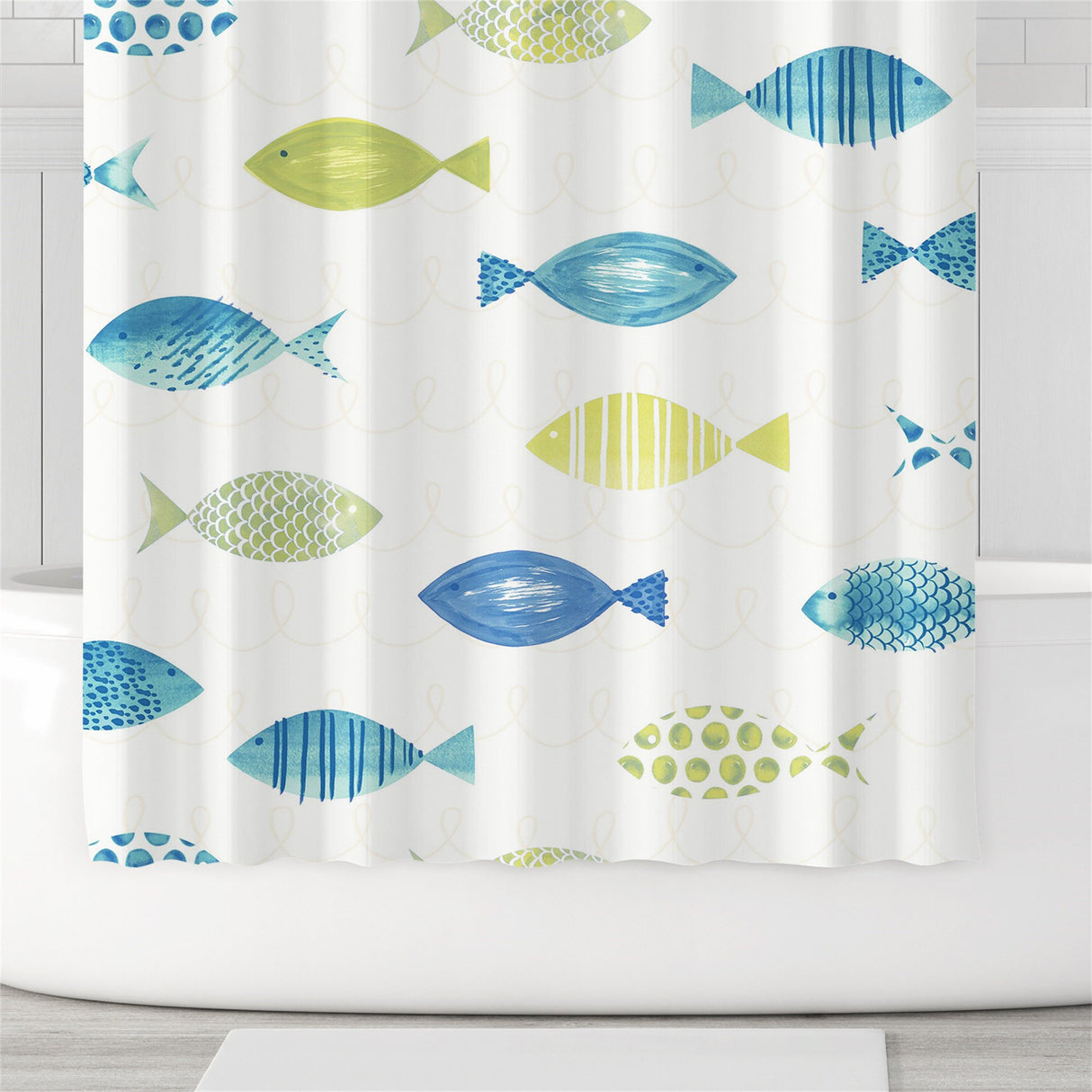 Ofat Home Many Fish Shower Curtain-Cute Fish Bathroom Curtain-Cute Animal Shower Curtain-New Year'S Gift