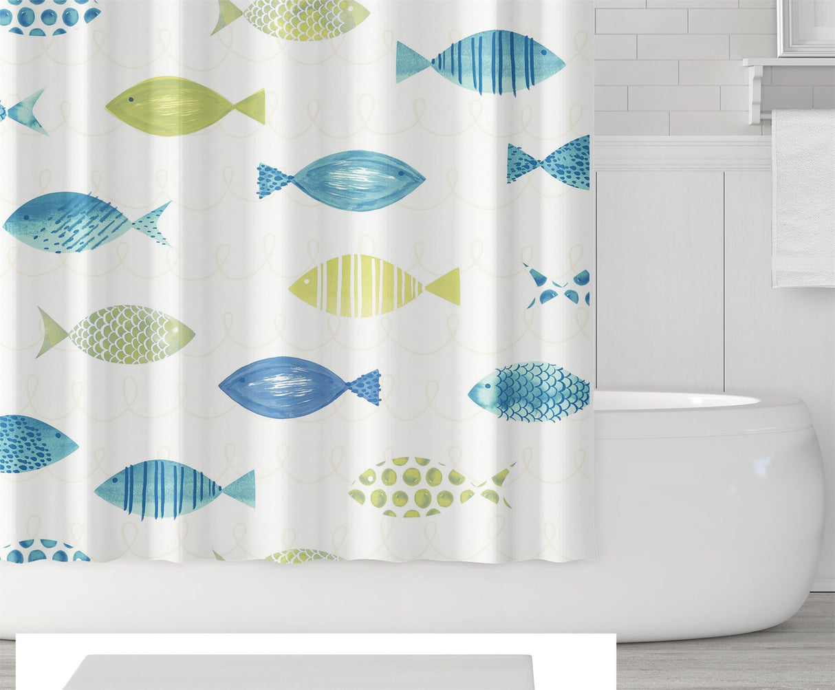 Ofat Home Many Fish Shower Curtain-Cute Fish Bathroom Curtain-Cute Animal Shower Curtain-New Year'S Gift