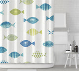 Ofat Home Many Fish Shower Curtain-Cute Fish Bathroom Curtain-Cute Animal Shower Curtain-New Year'S Gift