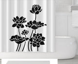 Ofat Home Black Lotus Shower Curtains / Hot Bath / Farmhouse Bathroom Decor / Rustic Decor / Bathroom Shower / Shower Curtain Set