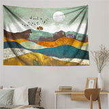 Home Abstract Mountain Tapestry Sunset Wall Hanging Boho Tapestry , Mountain Wall Art, Forest Tapestry