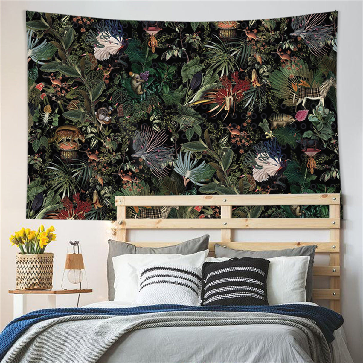 Ofat Home Bohemian Tapestry Handmade Tapestry Jungle Animals Tapestry, Abstract Animals Tapestry For Living Room