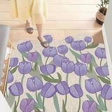8 Style Flowers PVC Door Mat Rugs Funny Welcome for Front Doormat DIY Cutting Indoor/Outdoor Mats Non-Slip Easy to Clean