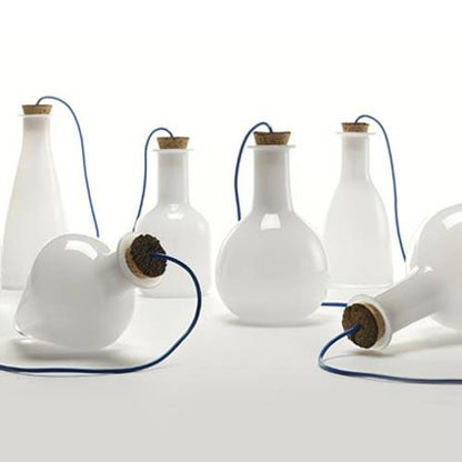 Lab White Glass Bottle Minimalist Pendant Light